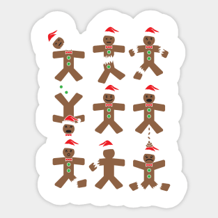 Evil Gingerbread Man Christmas Shirt Sticker